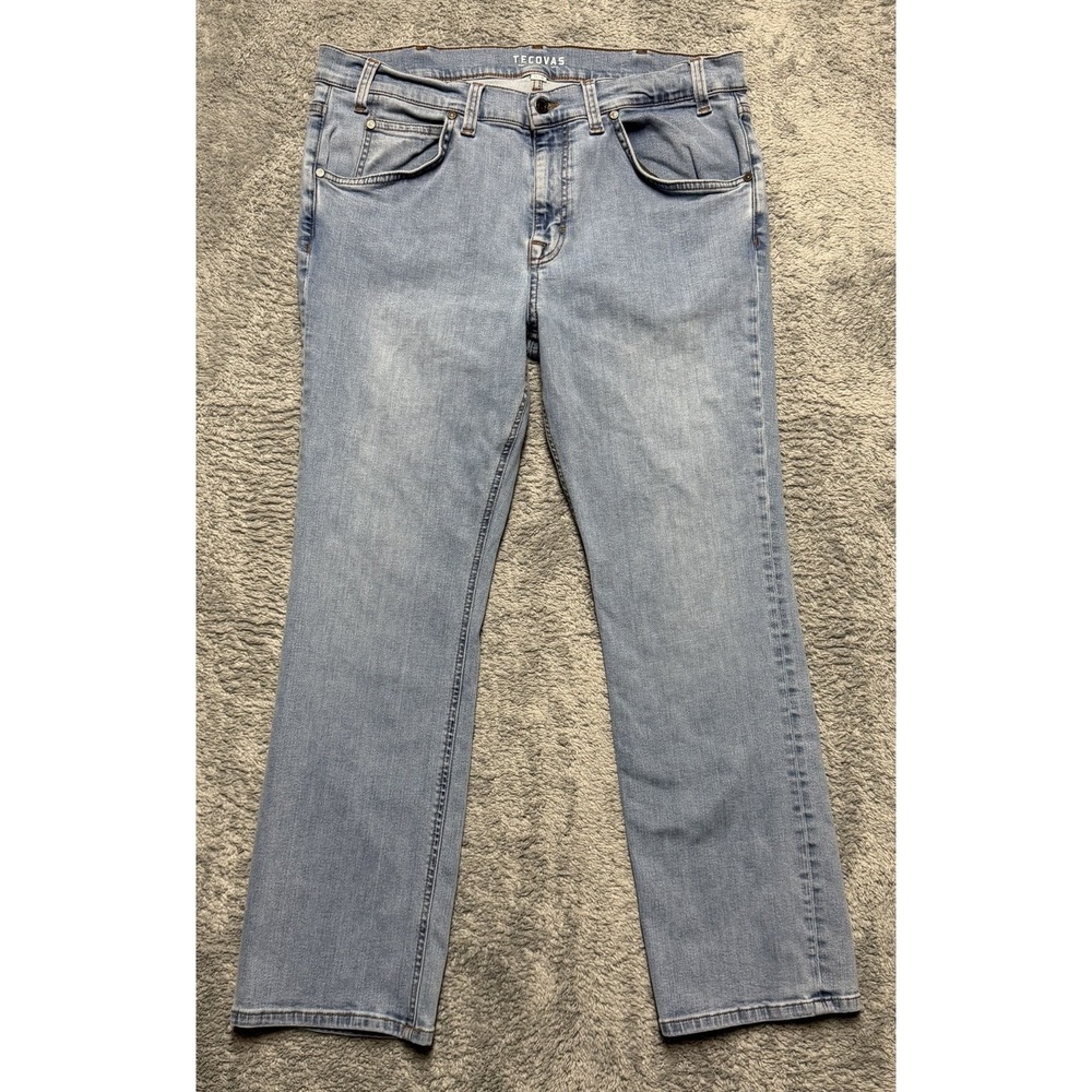 Tecovas Jeans Mens 34x28* Blue Denim Straight Leg Stretch Western Cowboy Rodeo